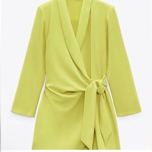 Zara Chic Lime Green Wrap Dress